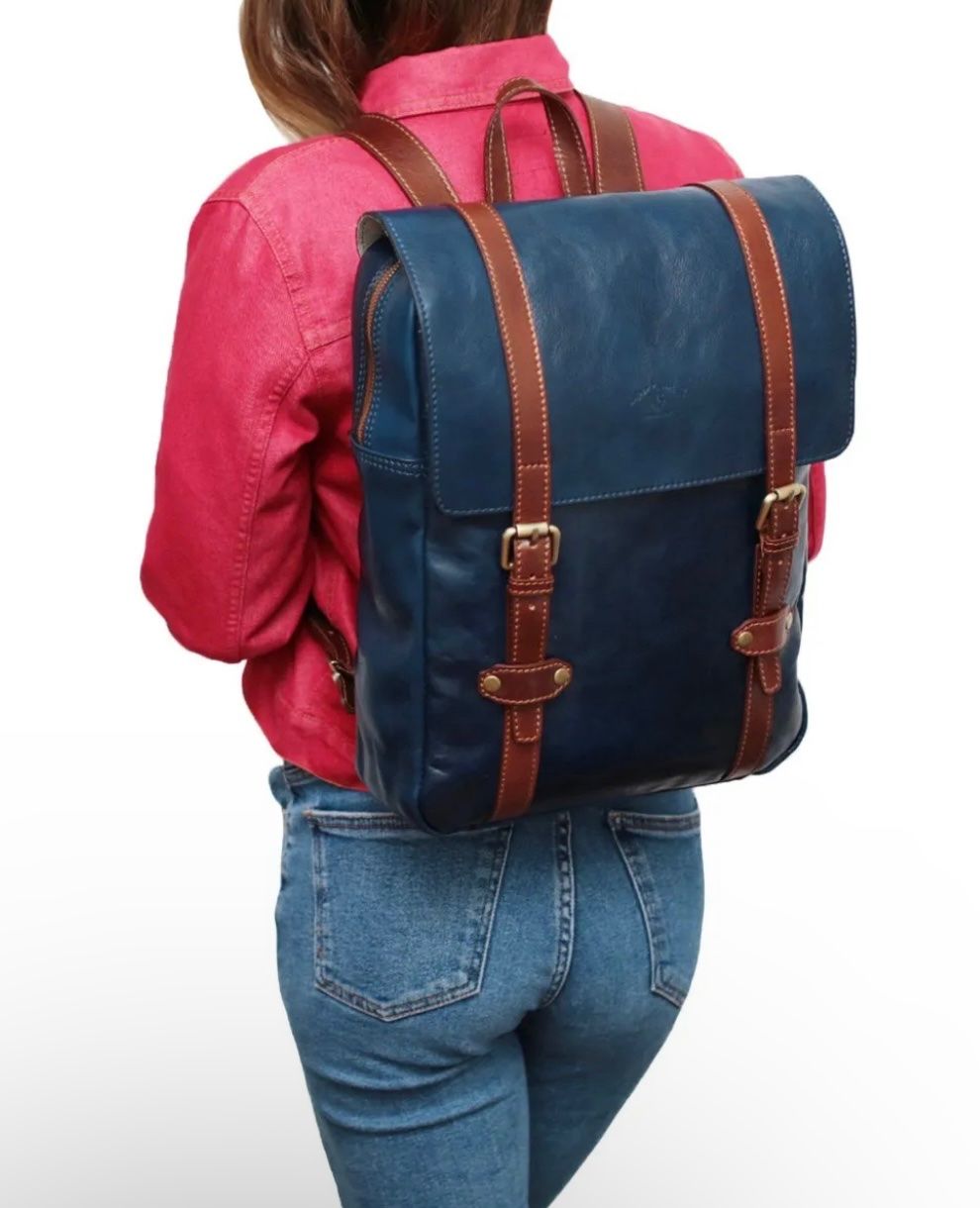 Zaini: Lederrucksack Fiorentino - Farbe: Blau – Nuovo e nell'imballaggio originale da Wittenbach venduto da WWW.DRILUBAGS.CH 3
