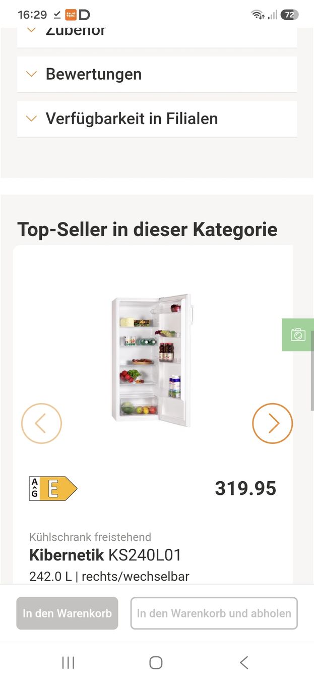 Novamatic Frigoriferi: kühlschrank novomatic ks218 – Usato da Wil SG venduto da tcm_85bd 4