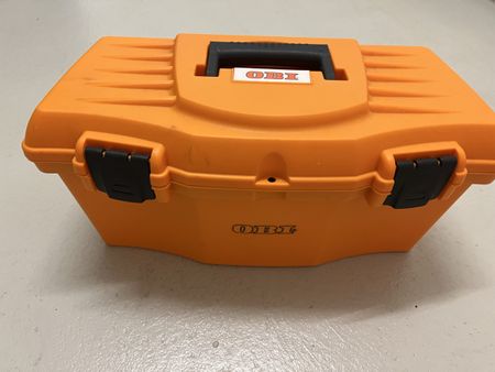 Werkzeugkoffer OBI Kunststoff orange guter Zustand