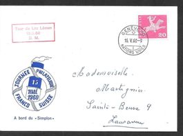 Schiffsbrief Tour du Lac Léman 1 Au Bord du Simplon 5.5.1960