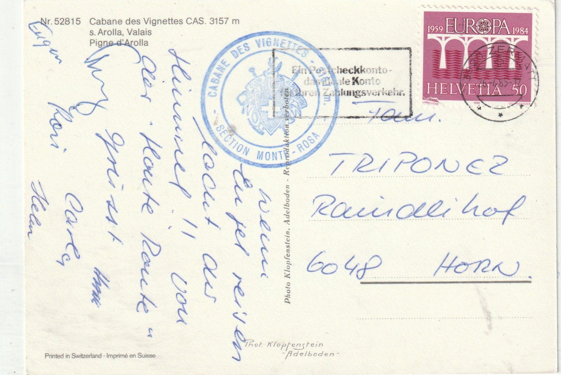 Cartoline postali: Cabana de Vignettes – Usato da Lumbrein venduto da made02 1