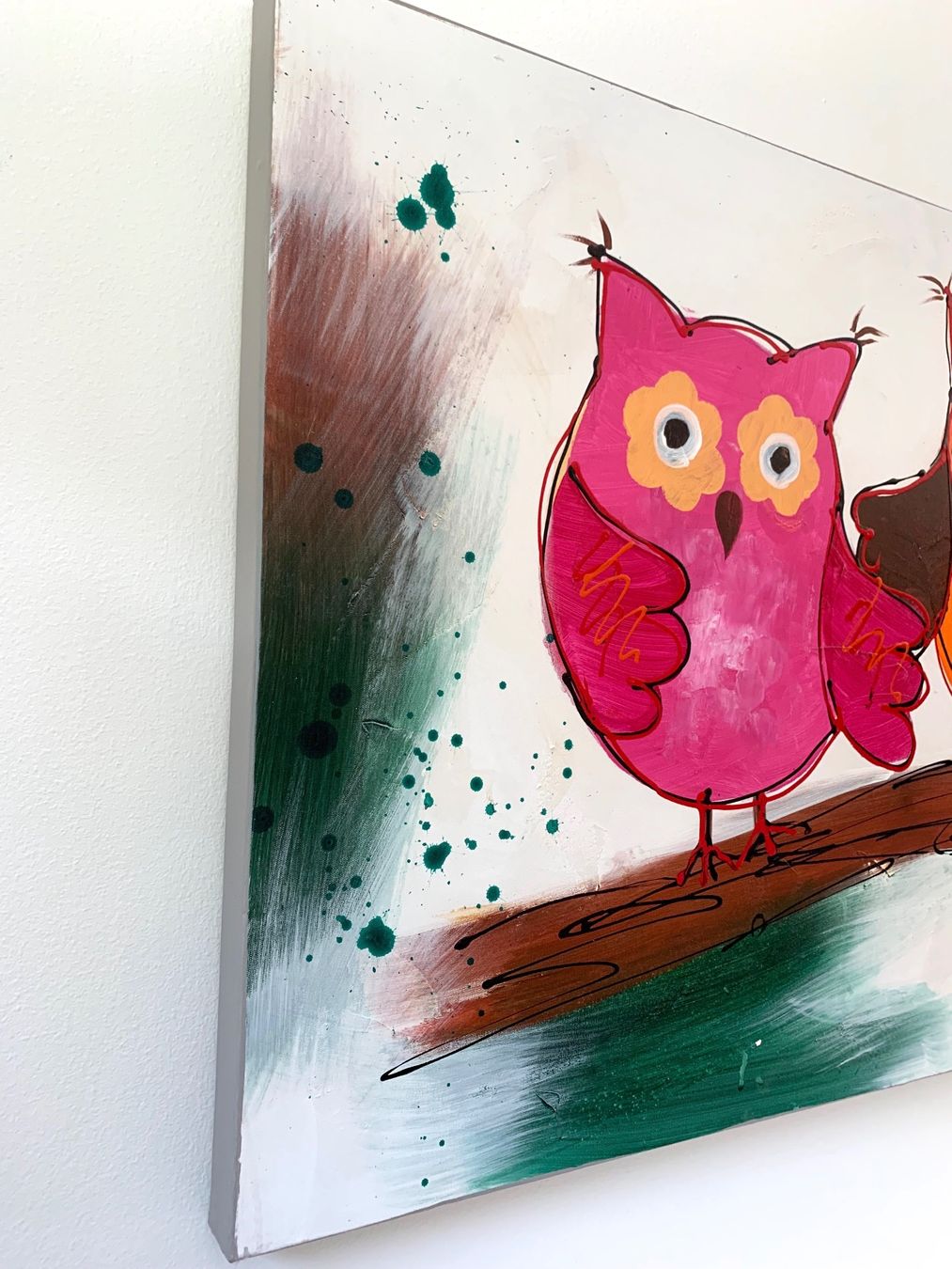 Poster & Bilder: Kunterbuntes Eulenbild - Handgemalt, farbenfroh, Blickfang! – Gebraucht aus Meiringen von tonicandgin 1