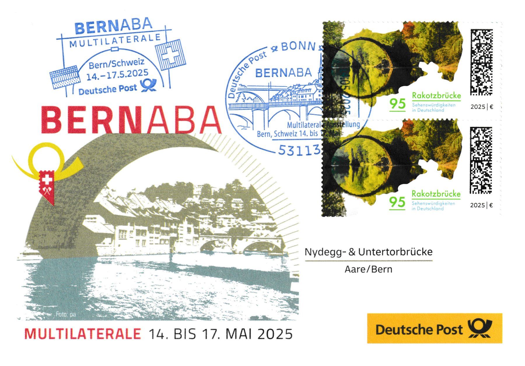 Buste & buste per spedizione: Messe-/Sonderbeleg BERNABA 2025 (Deutsche Post) – Nuovo (secondo la descrizione) da Abtwil AG venduto da Hotair