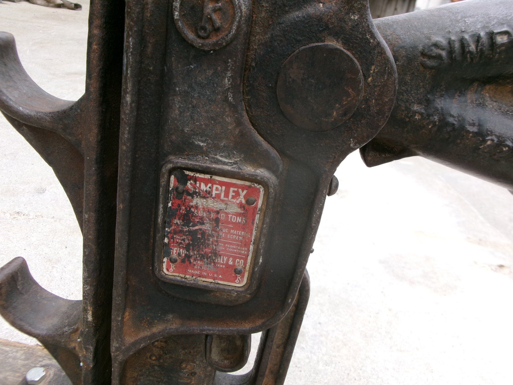 Metall- & Schlosserei Sonstiges: Simplex USA -Hebegerät  - Antike  Oldtimer - Technik – Gebraucht aus Eschenbach SG von GM-29 1
