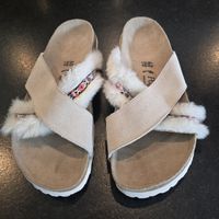 Papillio Damen Sandalen beige mit Fell Grösse 40 neuwertig