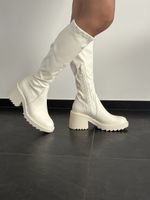 Stiefel weiss Grösse 38 Absatz Plateausohle