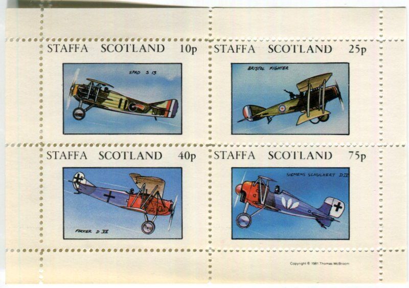 Tutti i francobolli: Block "Flugzeuge". Schottland. – Nuovo e nell'imballaggio originale da Basel venduto da Butsch5