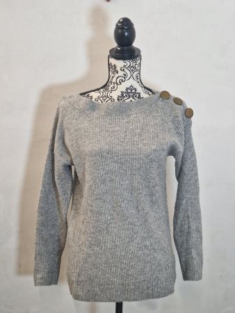 Pullover esprit grau mit Knöpfen an Schulter Gr S neuwertig