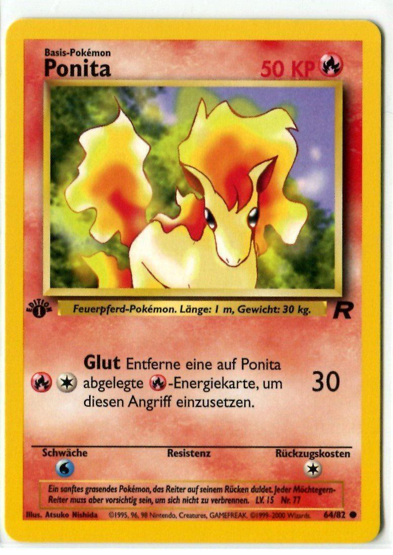 Pokémon Carte collezionabili: Ponita Team Rocket 1.Edition 64/82 Deutsch Mint – Nuovo (secondo la descrizione) da Dornach venduto da Deco89