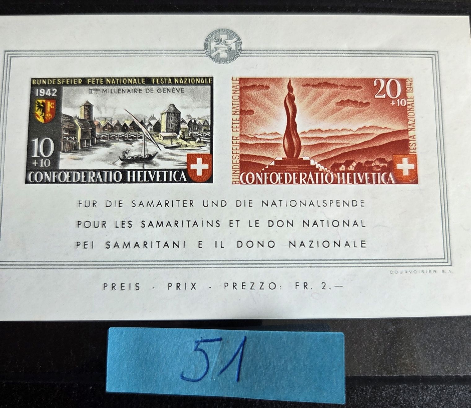 Tutti i francobolli: Briefmarken Block Postfrisch 1942  Nr. 2 – Usato da Stans venduto da Ducati16