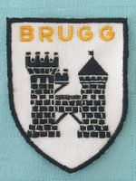 Vintage Badge Wappen BRUGG Burg ST. GALLER STICKEREI