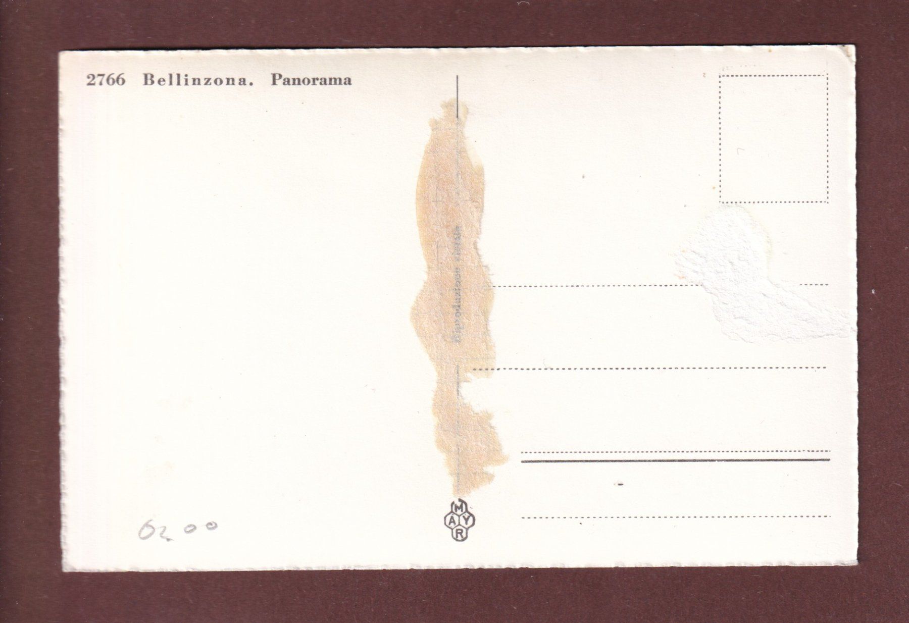 Cartoline postali: BELLINZONA - Panorama // dos blessé // – Usato da Pully venduto da nicecards-shop 1