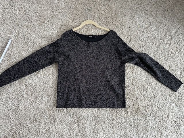 HALLHUBER Pullover Schwarz Lurex Milano Strick GrM (Gebraucht) in