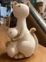 Dekorative Katzenfiguren, Mutter mit Kind, 42 cm (m)