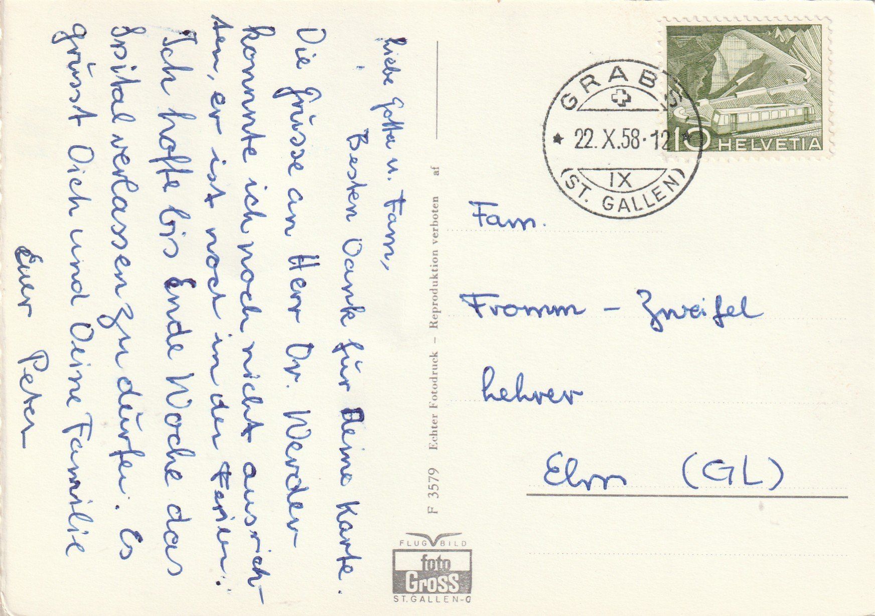 Cartes postales: Grabs Krankenhaus Flugaufnahme – D'occasion à Rorschacherberg par fratovi2 1