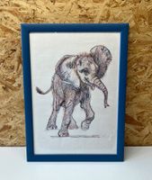 Lithografie / junger Elefant von FRITZ HUG     (ID M419)