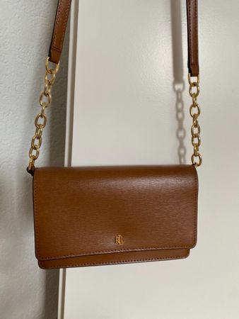 Wie neu Ralph Laurent Umhängetasche & Clutch (Farbe Cognac)