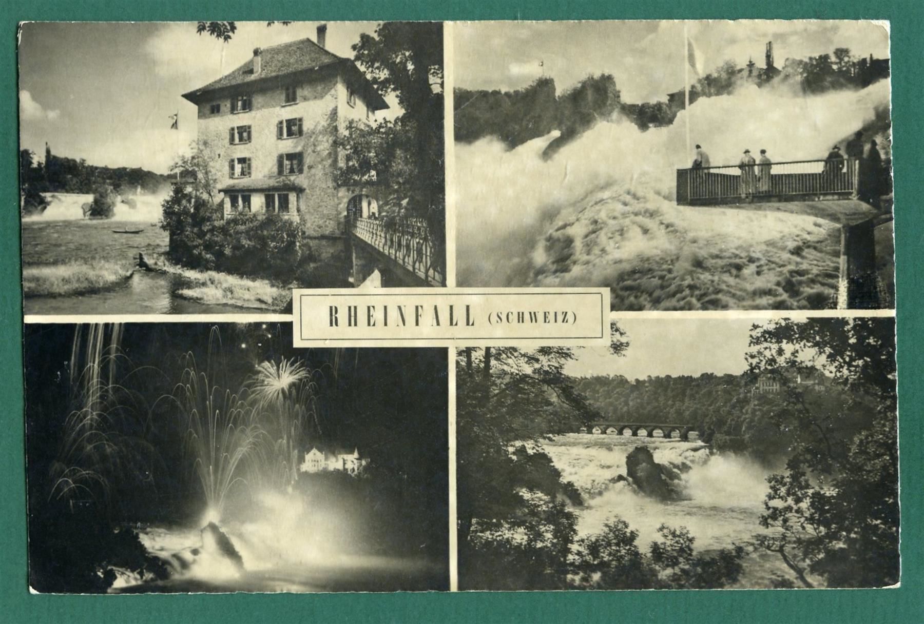 Ansichtskarten: Rheinfall, 4 Ansichten, 1960, gelaufen – Gebraucht aus Sargans von Hausi1951