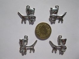 8 Anhänger metall, Katze