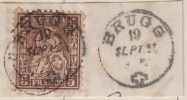 Sitzende Helvetia 5Rp. V-O+++BRUGG+++