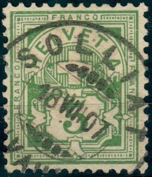 Tutti i francobolli: CH - Ziffermuster - SBK Nr. 82 - Sollitat VD – Usato da Rombach venduto da VENTIS-Auktionen 1