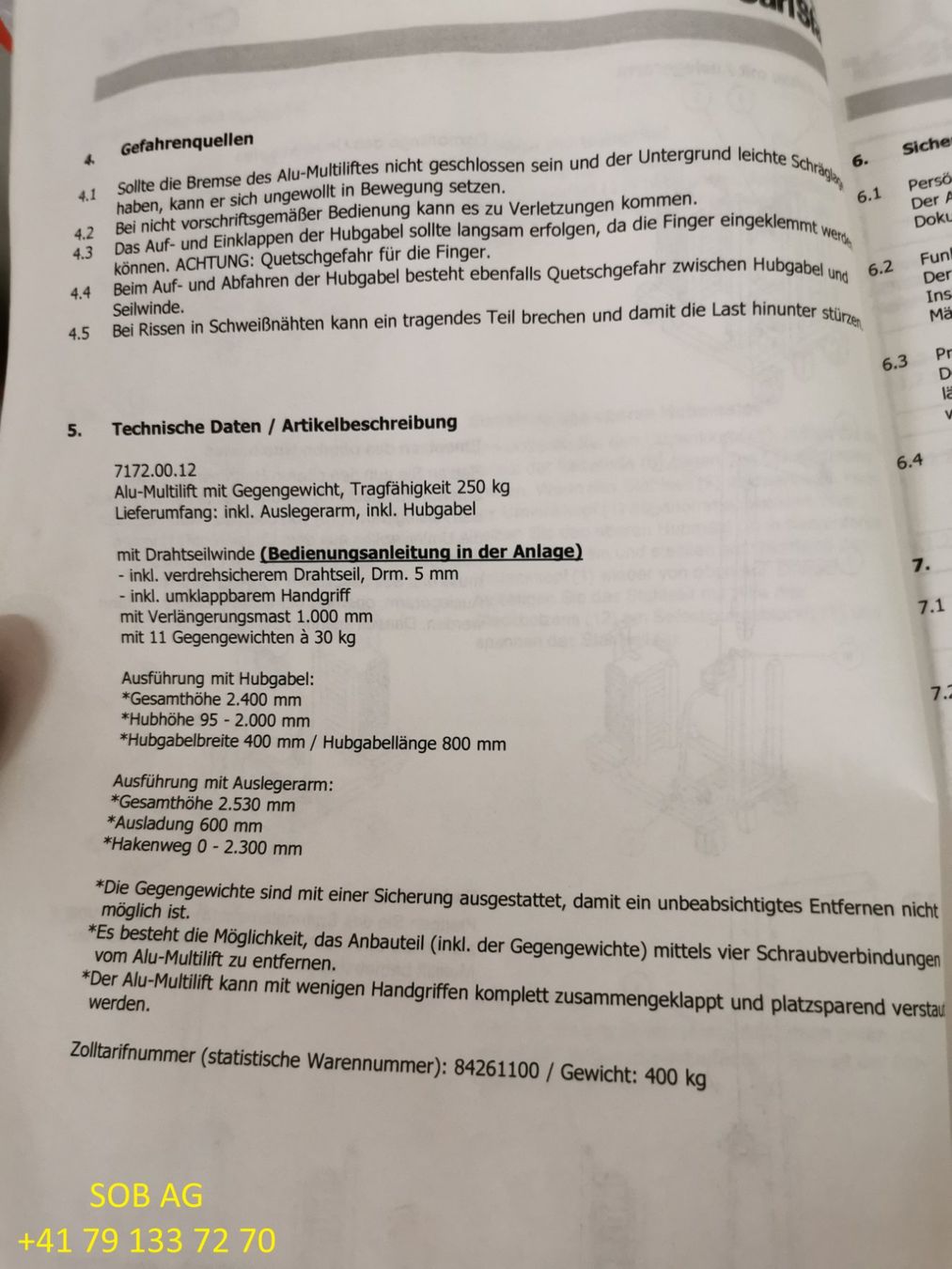 Gru: Alu-Multilift mit Gegengewicht – Usato da St. Gallen venduto da sob.ch 3