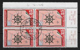 Freimarke Nr 318, starke Abart,  im Viererblock Bogenrand,