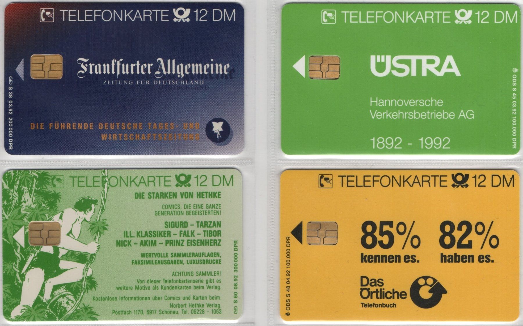 Telefon- & Taxkarten: 4 volle deutsche Telefonkarten der S-Serie – Neu (gemäss Beschreibung) aus Eglisau von Chperfins 1