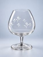 6 Vintage Bleikristall Brandygläser mit Blumengravur