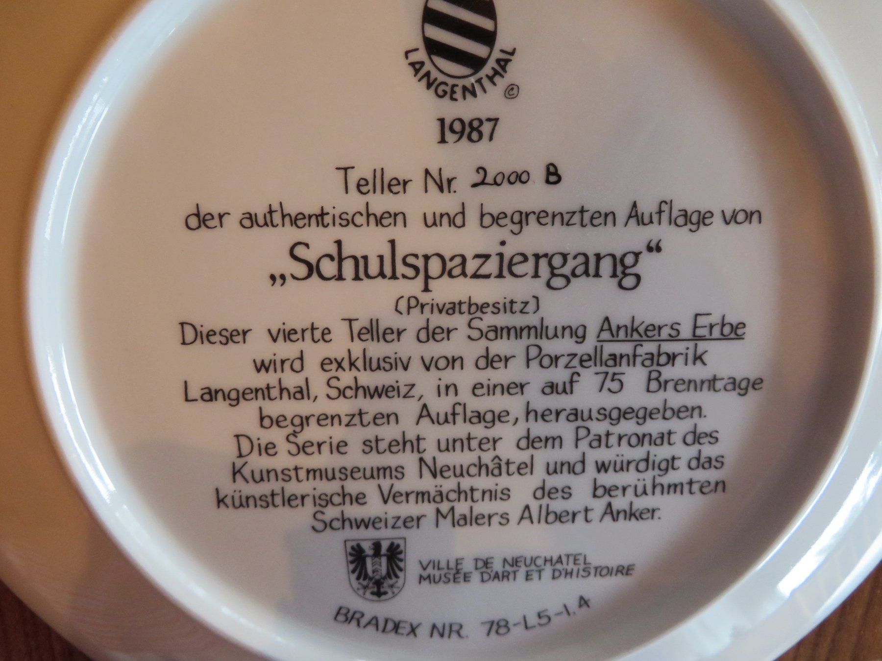 Assiettes: Anker Teller mit Zertifikat – D'occasion à Laupen ZH par Mcafi02 1