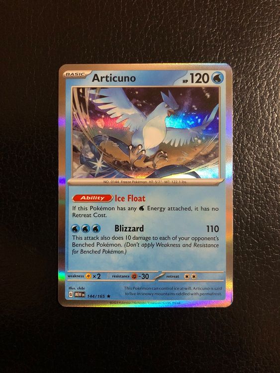 articuno pokemon card holographic 151 PokeArtica AI Artwork Custom Card main image 0