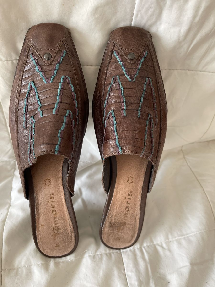 Damenschuhe: Tamaris Leder Clogs Gr. 37, braun, Schuhe Absatz – Neu (gemäss Beschreibung) aus Birr von Elines 6