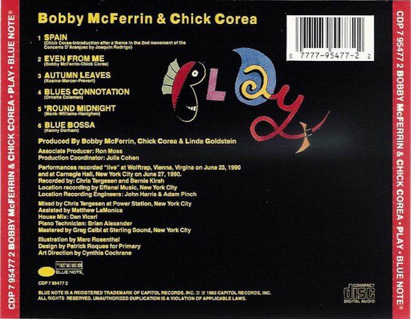 CD: Live - Bobby McFerrin [BLUE NOTE] & Chick Corea – Usato da Unterbäch venduto da fiqsa 1