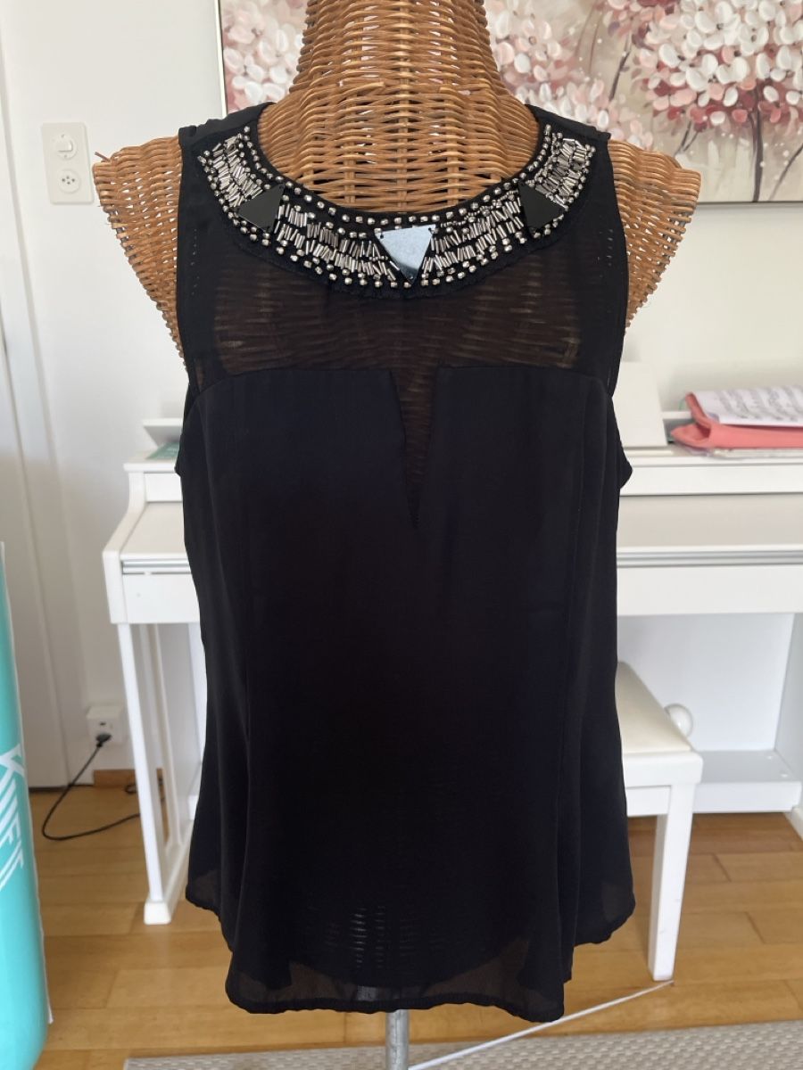 Zebra Tops: Top mit Pailletten und Voile, Zebra, M – Gebraucht aus Solothurn von Bobesch08
