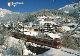Ansichtskarte Fiesch Wallis Furka-Oberalp-Bahn gebraucht