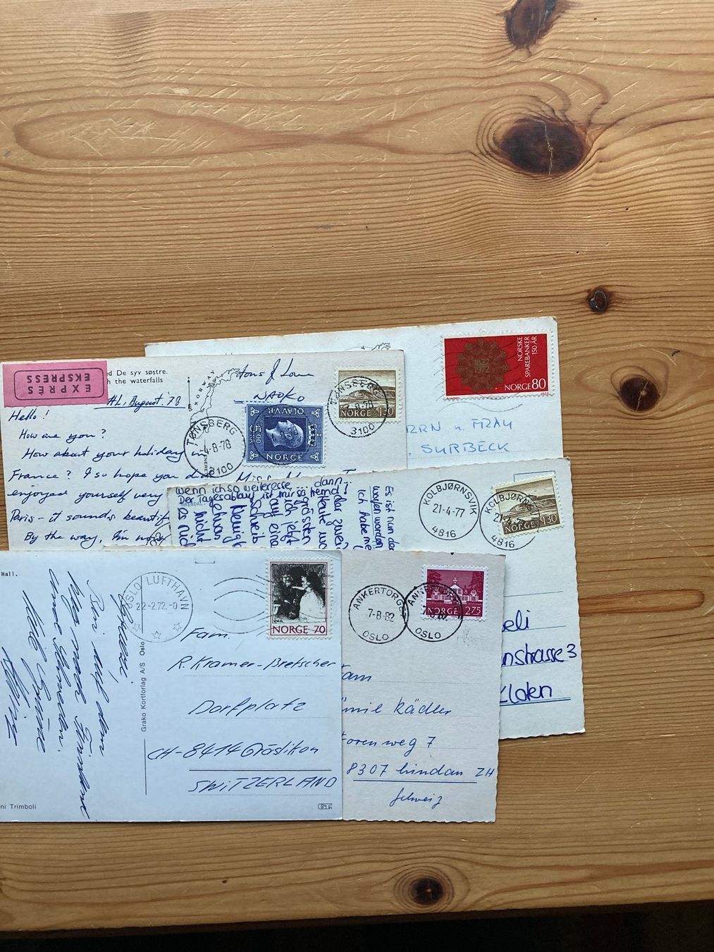 Cartoline postali: Norwegen - 5 AK ab 1972 – Usato da Oberuzwil venduto da Henri09 1