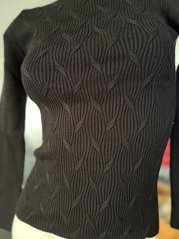 Maglioni & Felpe: Eleganter schwarzer Strickpullove – Usato da Steinhausen venduto da deikoon 2