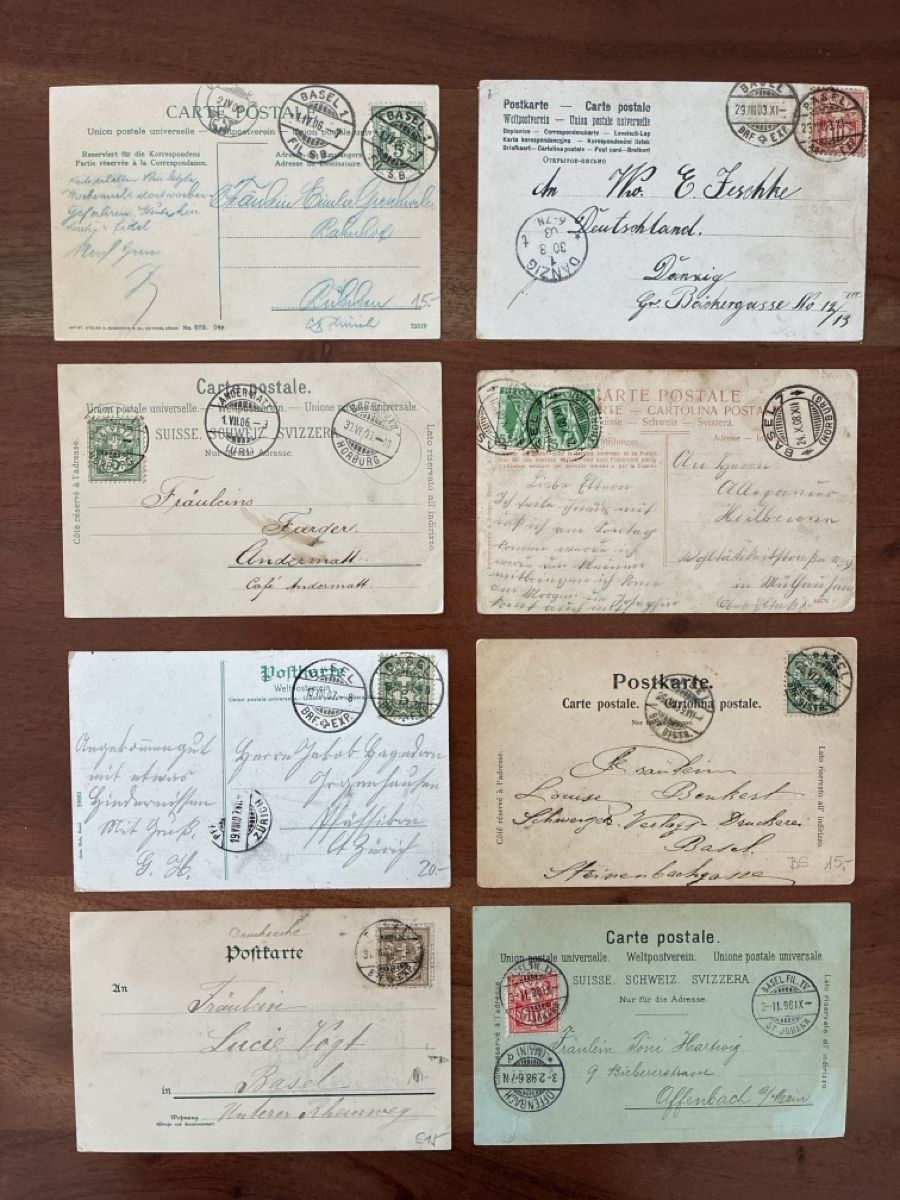 Cartoline postali: 21 Ansichtskarten Schweiz von Basel  – Usato da Oftringen venduto da Cla.vD.74 1