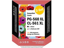PG-560 CL-561 XL – Kompat. Drucker-Patronen, Füllstand (2x)