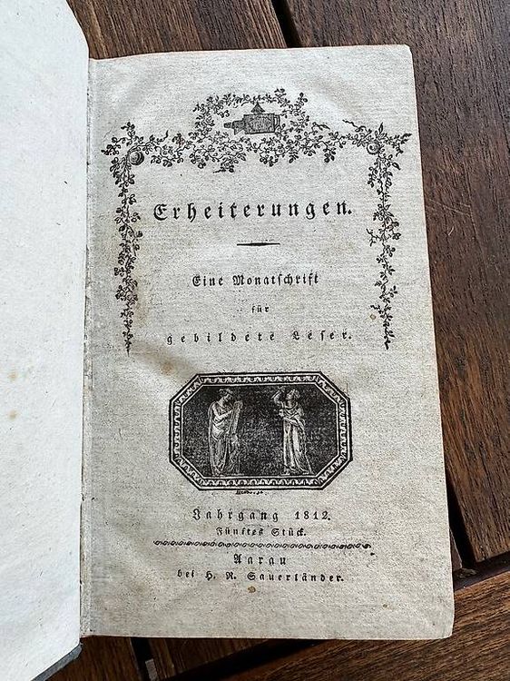 Livres: Antikes Buch Erheiterungen 1812/5. Hch. Zschokke – D'occasion à Weggis par urs_rj7p