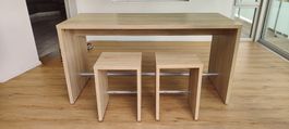Bartisch-Set aus Holz, Tisch mit 2 Hockern, Top Zustand!