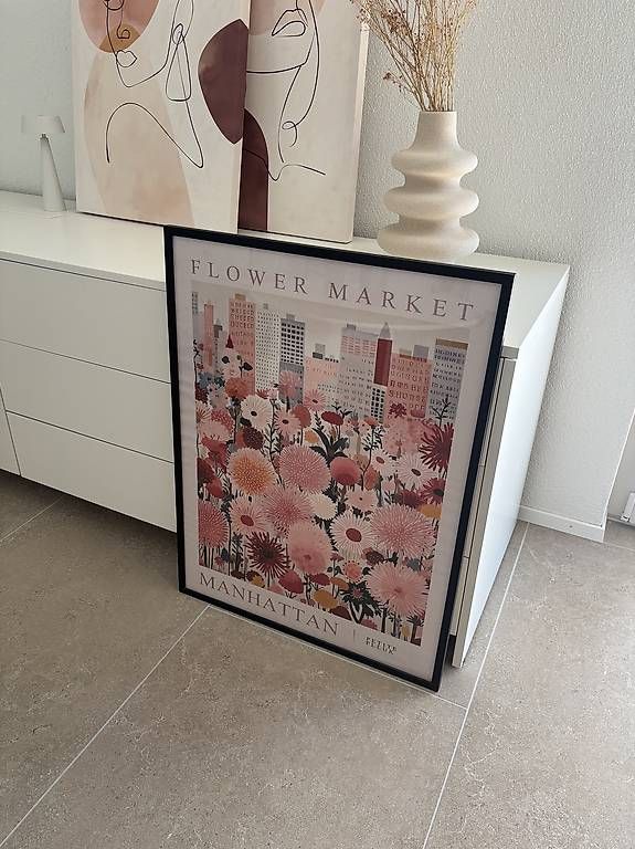 Bilderrahmen: Bilderrahmen 60x80cm Holz Wandbild mit Blumen – Gebraucht aus Zürich von car_9sdb