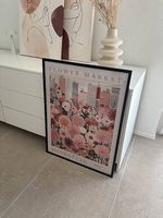 Bilderrahmen 60x80cm Holz Wandbild mit Blumen