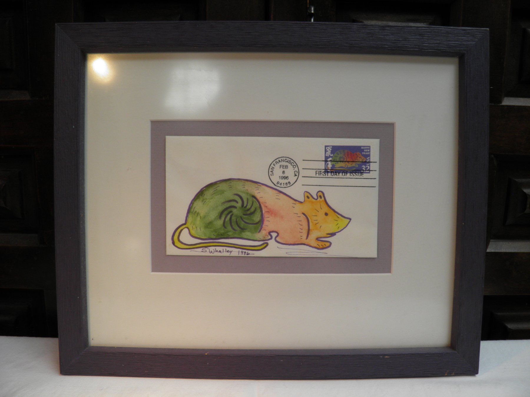 Figuren: Aquarell RATTE mit Briefmarke – Gebraucht aus Rüti ZH von corvus-corvus