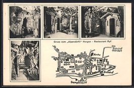 Horgen, Stadtplan mit Alpendörfli, Kirc
