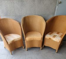 3 elegante Korbsessel Rattan Korbweide