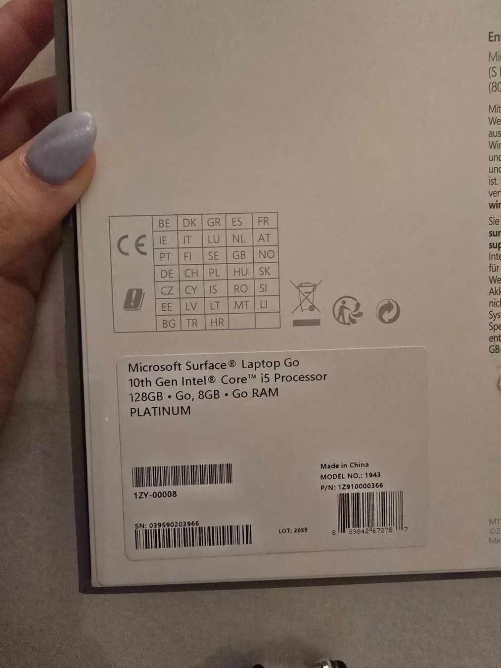 Microsoft Notebook: Surface Laptop Go 10th Gen. – Usato da Sargans venduto da Kiness 3