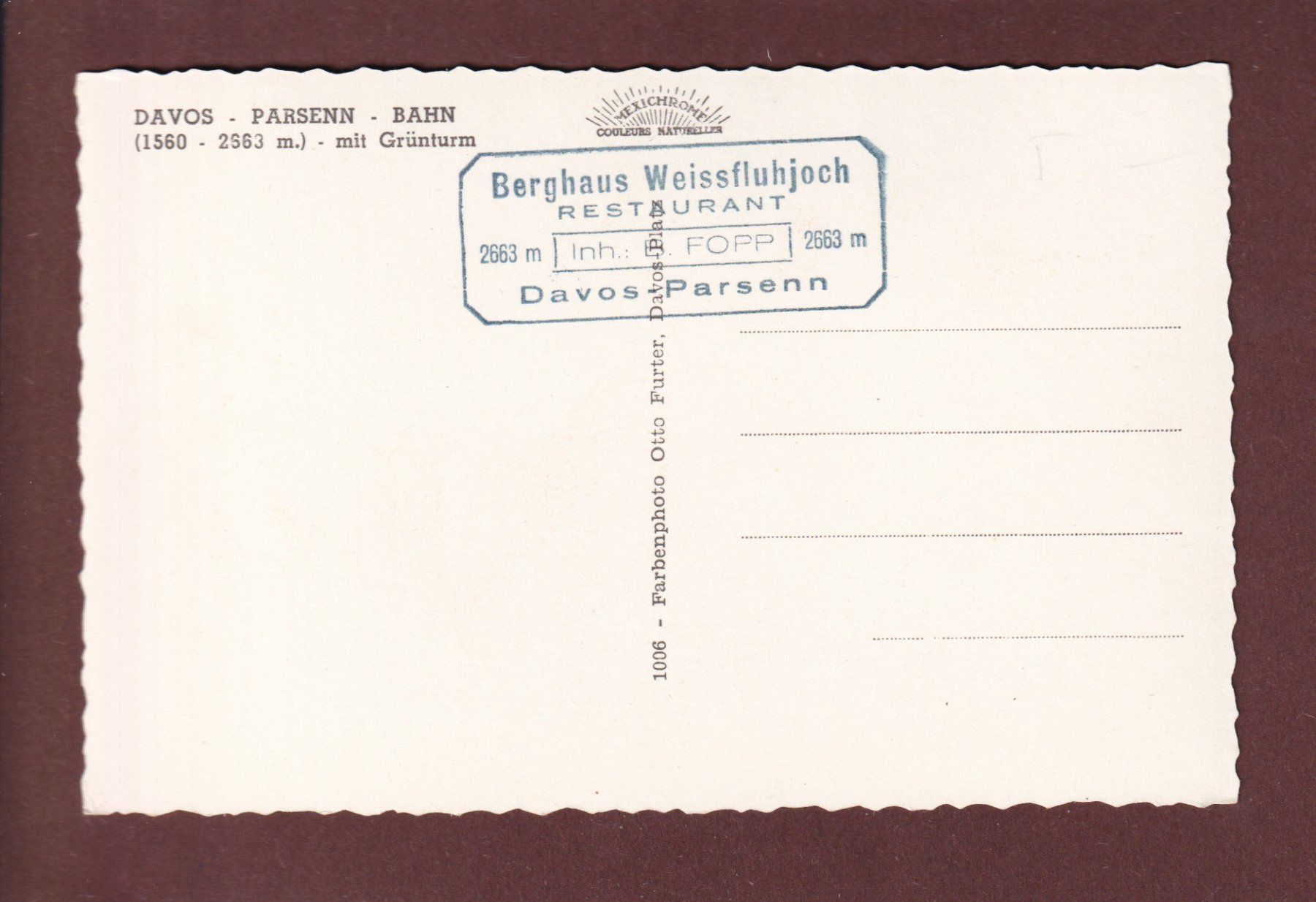 Ansichtskarten: DAVOS - PARSENN - BAHN – Gebraucht aus Pully von nicecards 1