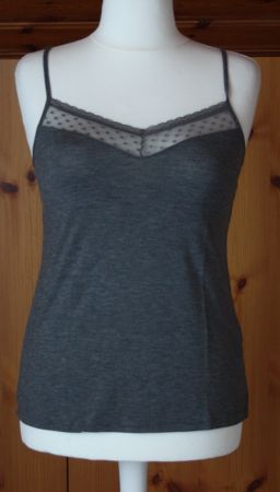 Träger - Shirt m. Spitze ROUGE GEORG anthrazit Gr. L