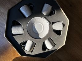 *Luxus Espressotassen+Untersetzer Set von Christofle Paris*